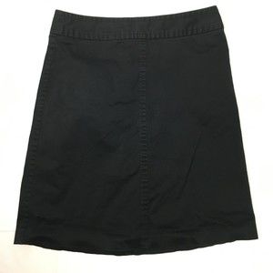 Banana‎ Republic Women Size 2 Solid Black Skirt Cotton Stretch Straight Career